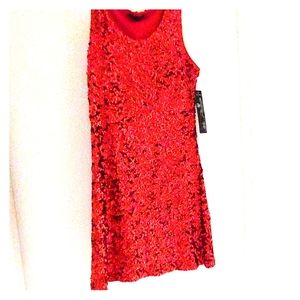 Tank style red sequin dress